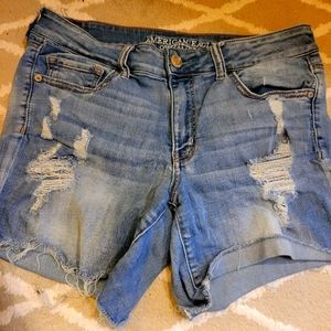 American Eagle jean shirts with lace pocket detailing